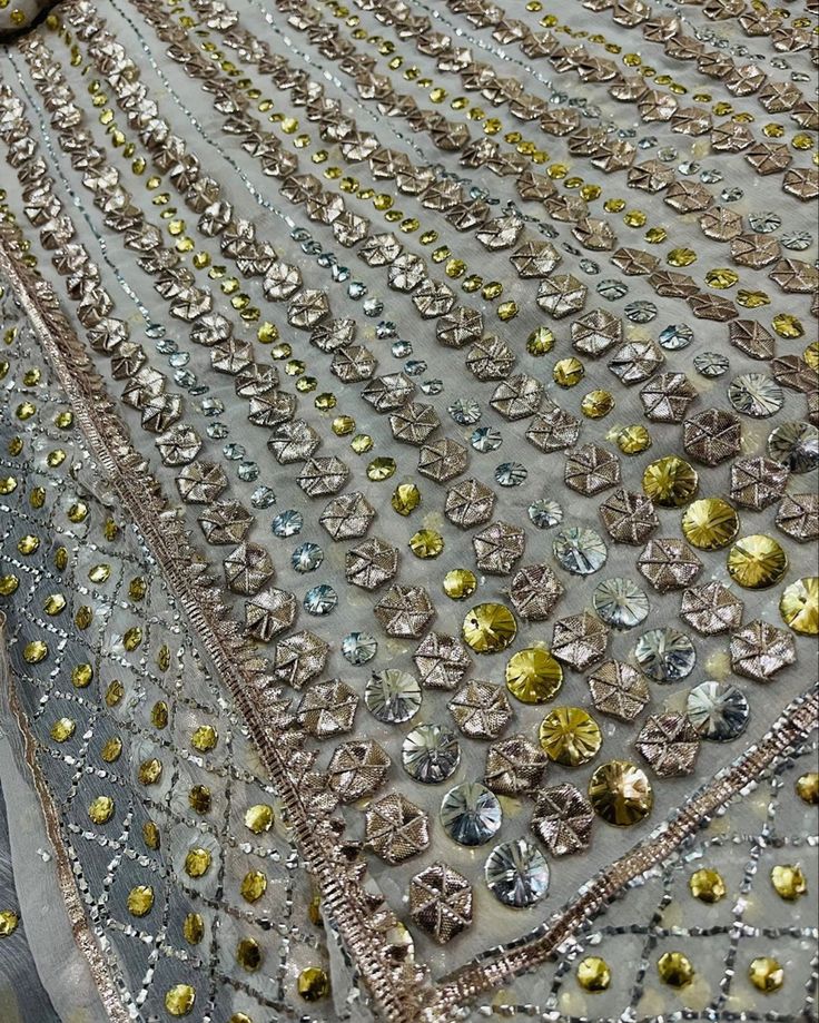 Gota Pati White With Golden Work(Unstitched )